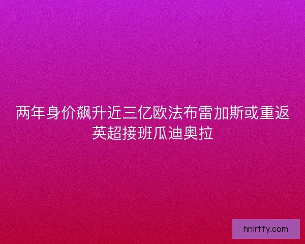 两年身价飙升近三亿欧法布雷加斯或重返英超接班瓜迪奥拉 两年身价飙升近三亿欧法布雷加斯或重返英超接班瓜迪奥拉